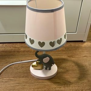 Bedtime Originals pink elephant lamp.